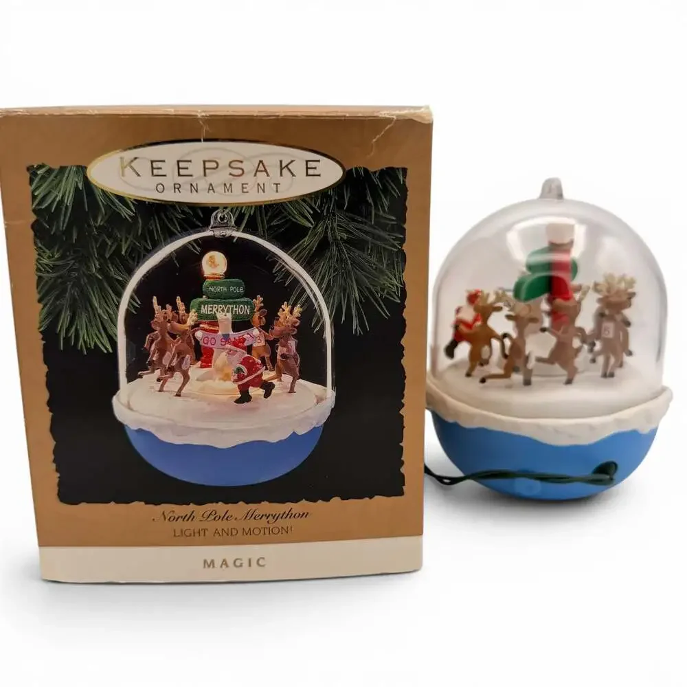 1993 Hallmark Keepsake Ornament North Pole Merrython Light and Motion Magic